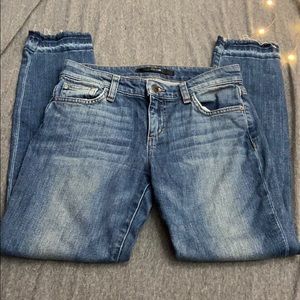JOES Jeans Mid-Rise Straight Ankle Raw Hem 25 Roxy